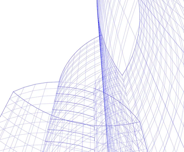 Linhas Abstratas Desenho Conceito Arte Arquitetônica Formas Geométricas Mínimas — Vetor de Stock