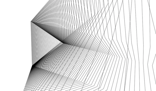 Abstracte Tekenlijnen Architectonisch Kunstconcept Minimale Geometrische Vormen — Stockvector