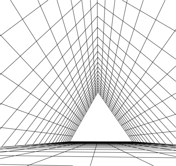 Linhas Abstratas Desenho Conceito Arte Arquitetônica Formas Geométricas Mínimas —  Vetores de Stock