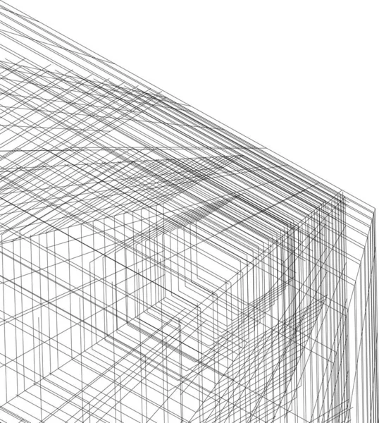 Lignes Dessin Abstraites Dans Concept Art Architectural Formes Géométriques Minimales — Image vectorielle