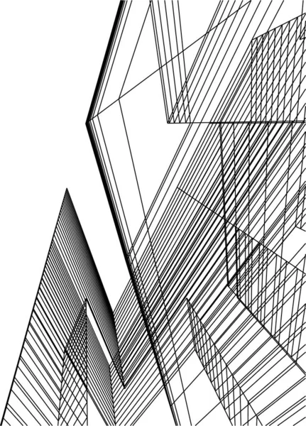 Formes Géométriques Minimales Lignes Architecturales — Image vectorielle