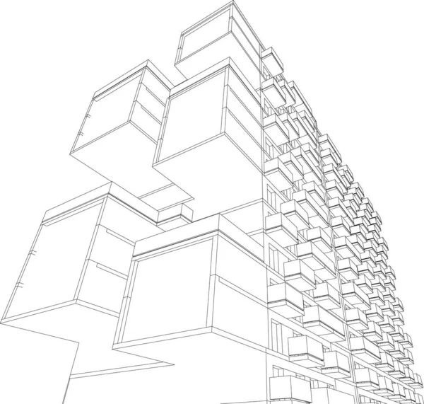 Arquitectura Edificio Ilustración Sobre Fondo — Vector de stock