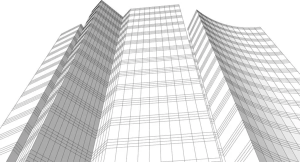 Lignes Dessin Abstraites Dans Concept Art Architectural Formes Géométriques Minimales — Image vectorielle