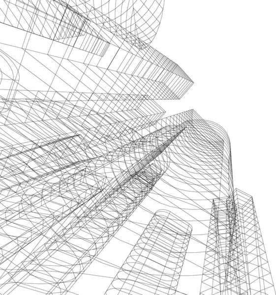 Líneas Abstractas Dibujo Concepto Arte Arquitectónico Formas Geométricas Mínimas — Archivo Imágenes Vectoriales