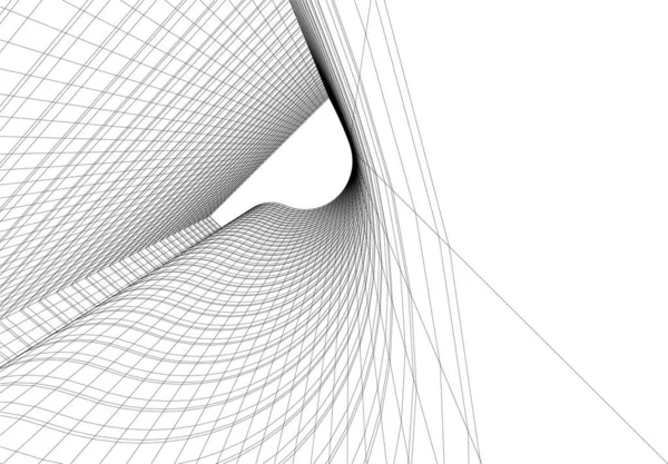 Líneas Abstractas Dibujo Concepto Arte Arquitectónico Formas Geométricas Mínimas — Archivo Imágenes Vectoriales