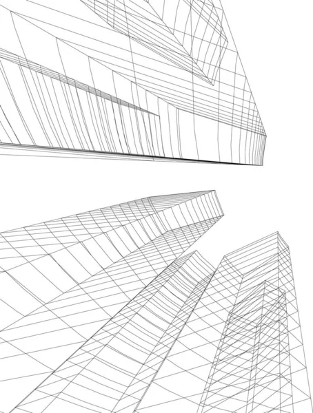 Abstrakte Zeichnungslinien Architektonischen Kunstkonzept Minimale Geometrische Formen — Stockvektor