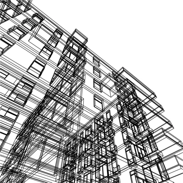 Architecture Bâtiment Illustration Sur Fond — Image vectorielle