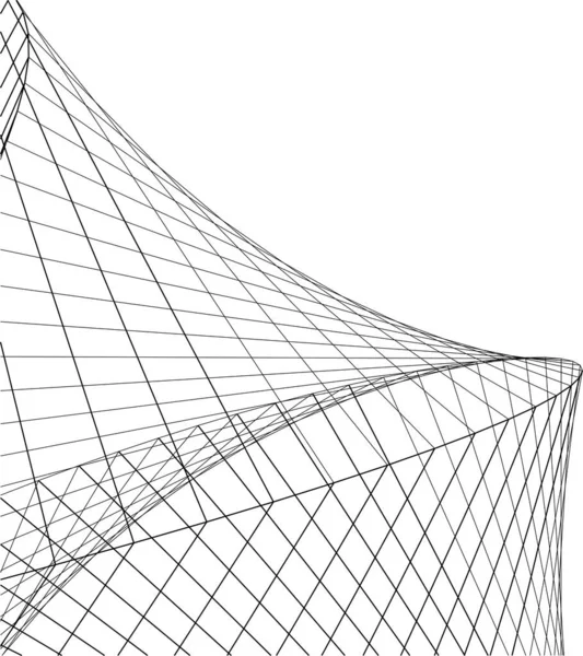 Abstrakte Zeichnungslinien Architektonischen Kunstkonzept Minimale Geometrische Formen — Stockvektor