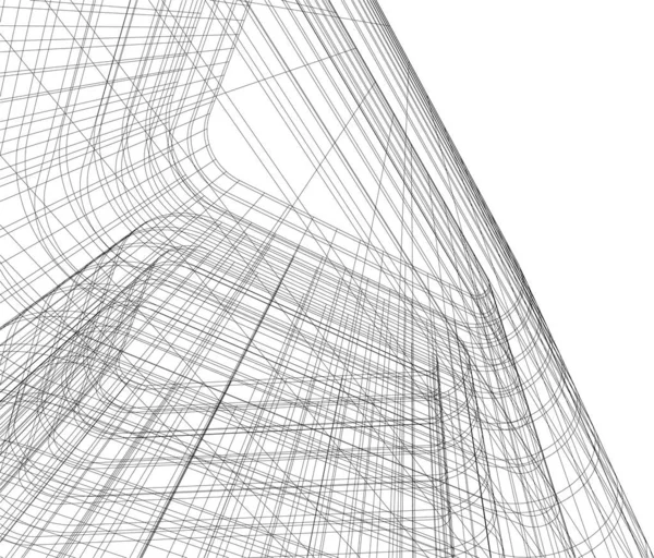 Mimari Sanat Konseptinde Soyut Çizgiler Minimum Geometrik Şekiller — Stok Vektör