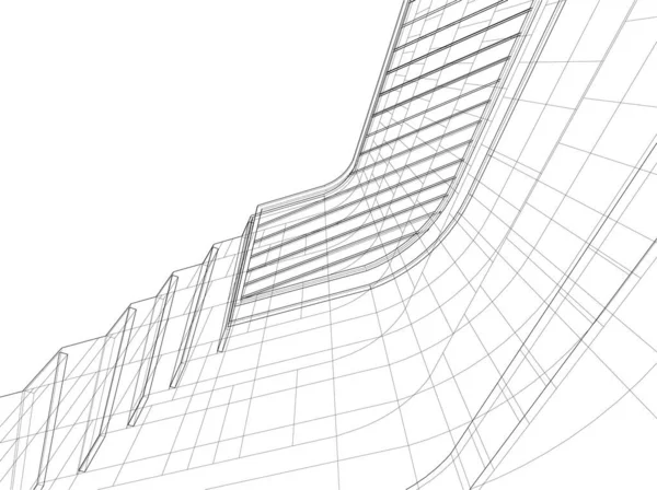 建築芸術の概念における抽象的な線や最小限の幾何学的形状 — ストックベクタ