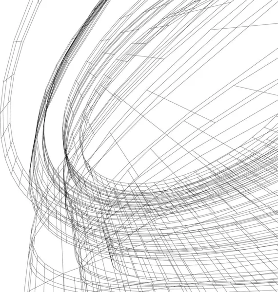 Linhas Abstratas Desenho Conceito Arte Arquitetônica Formas Geométricas Mínimas — Vetor de Stock