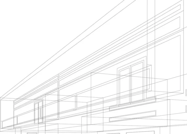 Formas Geométricas Mínimas Linhas Arquitetônicas — Vetor de Stock