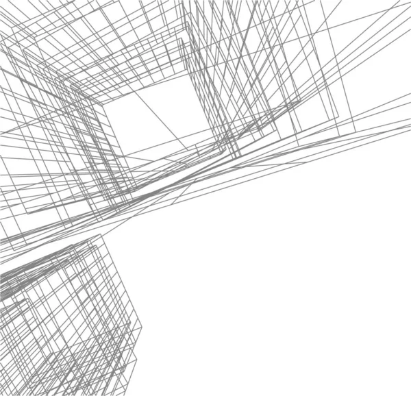 Lignes Dessin Abstraites Dans Concept Art Architectural Formes Géométriques Minimales — Image vectorielle