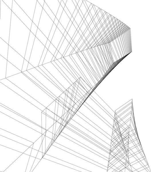 Lignes Dessin Abstraites Dans Concept Art Architectural Formes Géométriques Minimales — Image vectorielle