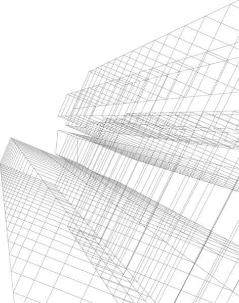 Abstracte Tekenlijnen Architectonisch Kunstconcept Minimale Geometrische Vormen — Stockvector