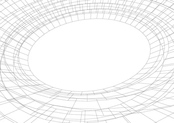 Elvont Rajzvonalak Építészeti Képzőművészetben Minimális Geometriai Formák — Stock Vector