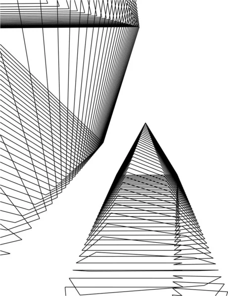 Minimální Geometrické Tvary Architektonické Linie — Stockový vektor