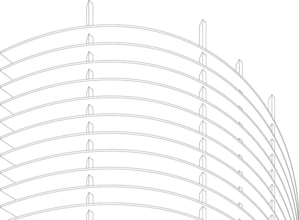 Mimari Sanat Konseptinde Soyut Çizgiler Minimum Geometrik Şekiller — Stok Vektör