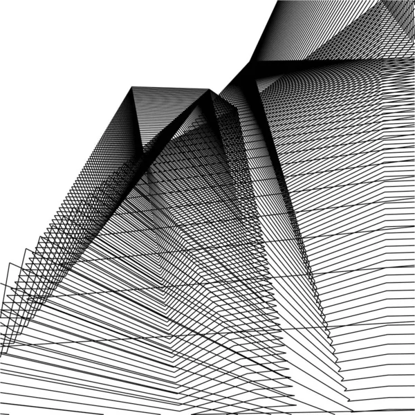 Líneas Abstractas Dibujo Concepto Arte Arquitectónico Formas Geométricas Mínimas — Vector de stock