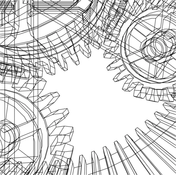 Linhas Abstratas Desenho Conceito Arte Arquitetônica Formas Geométricas Mínimas —  Vetores de Stock