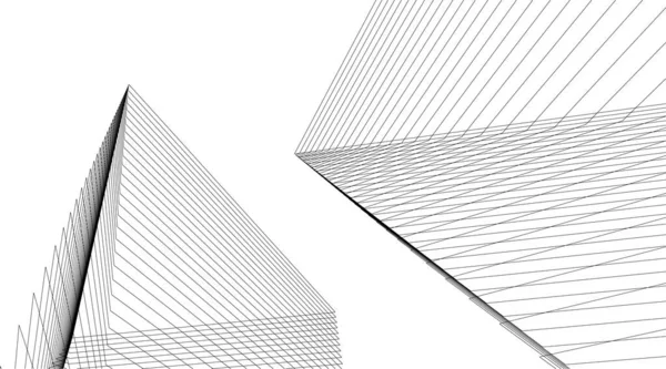 Minimale Geometrische Formen Architektonische Linien — Stockvektor