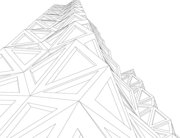 建築芸術の概念における抽象的な線や最小限の幾何学的形状 — ストックベクタ