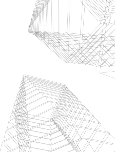 Garis Gambar Abstrak Dalam Konsep Seni Arsitektur Bentuk Geometris Minimal - Stok Vektor