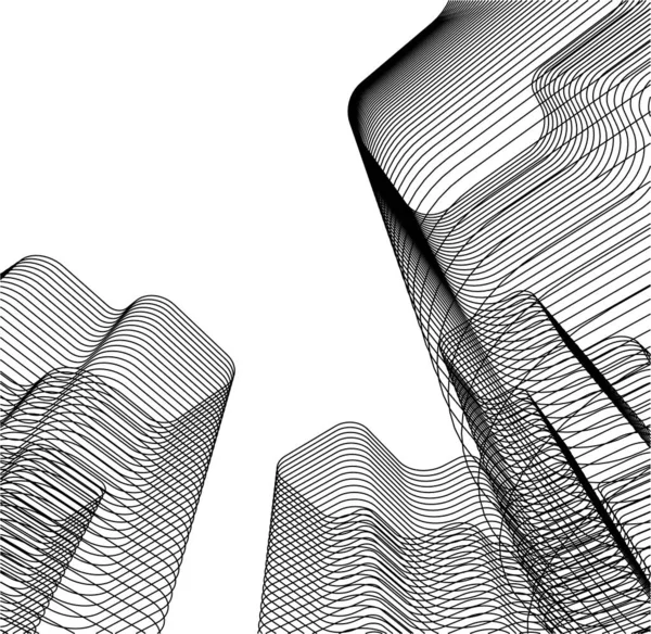 Linhas Abstratas Desenho Conceito Arte Arquitetônica Formas Geométricas Mínimas —  Vetores de Stock