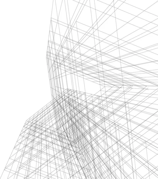 Linhas Abstratas Desenho Conceito Arte Arquitetônica Formas Geométricas Mínimas — Vetor de Stock