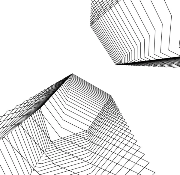 Minimale Geometrische Vormen Architectonische Lijnen — Stockvector