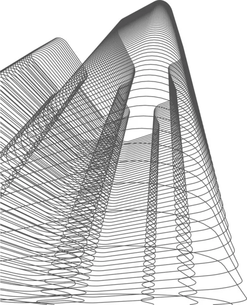 Lignes Dessin Abstraites Dans Concept Art Architectural Formes Géométriques Minimales — Image vectorielle