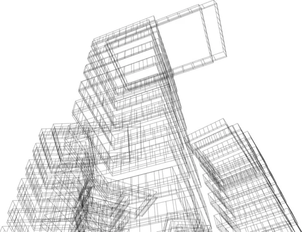 Lignes Dessin Abstraites Dans Concept Art Architectural Formes Géométriques Minimales — Image vectorielle