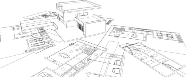 Mimari sanat konseptinde soyut çizgiler, minimum geometrik şekiller.