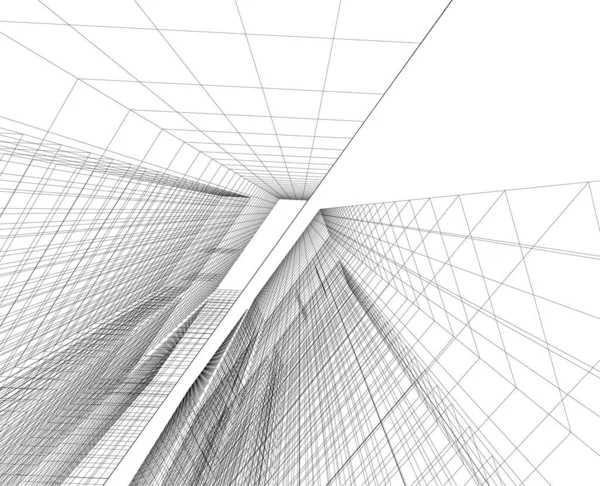 Linhas Abstratas Desenho Conceito Arte Arquitetônica Formas Geométricas Mínimas —  Vetores de Stock