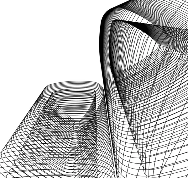 Linhas Abstratas Desenho Conceito Arte Arquitetônica Formas Geométricas Mínimas — Vetor de Stock