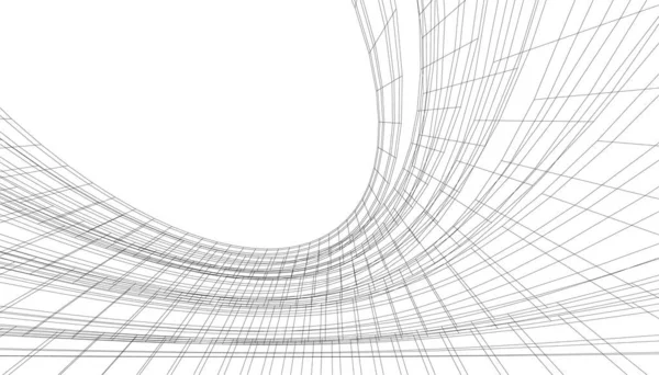 Líneas Abstractas Dibujo Concepto Arte Arquitectónico Formas Geométricas Mínimas — Archivo Imágenes Vectoriales