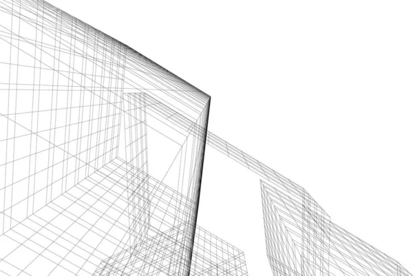 Linhas Abstratas Desenho Conceito Arte Arquitetônica Formas Geométricas Mínimas — Vetor de Stock