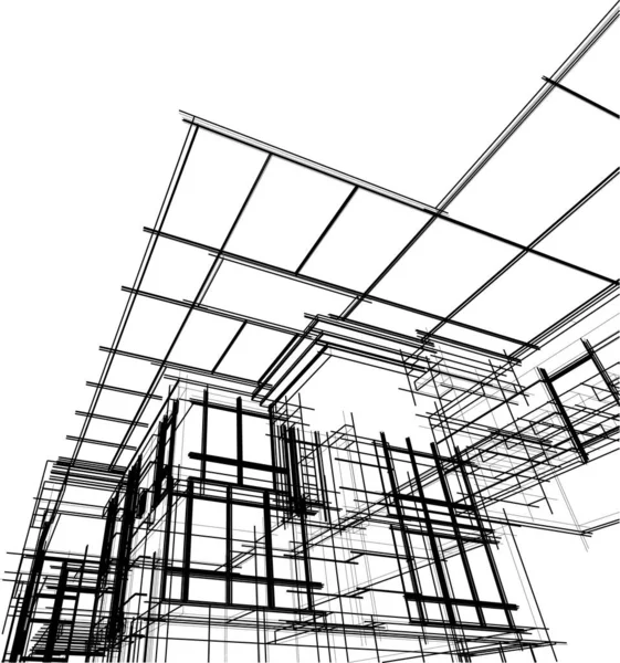 背景に3Dイラストを構築し — ストックベクタ