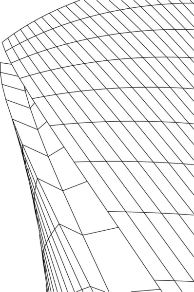 最小限の幾何学的形状建築線 — ストックベクタ