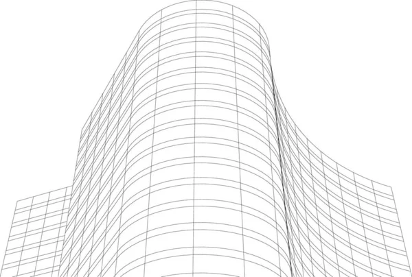 Lignes Dessin Abstraites Dans Concept Art Architectural Formes Géométriques Minimales — Image vectorielle