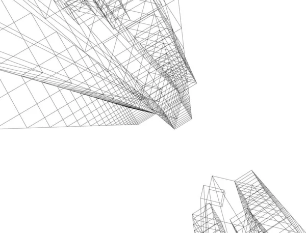 Lignes Dessin Abstraites Dans Concept Art Architectural Formes Géométriques Minimales — Image vectorielle