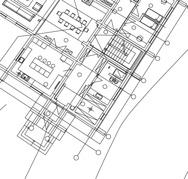 Architektur Gebäude Illustration Auf Hintergrund — Stockvektor