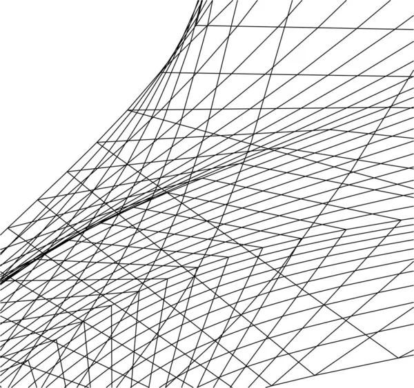 Abstracte Tekenlijnen Architectonisch Kunstconcept Minimale Geometrische Vormen — Stockvector