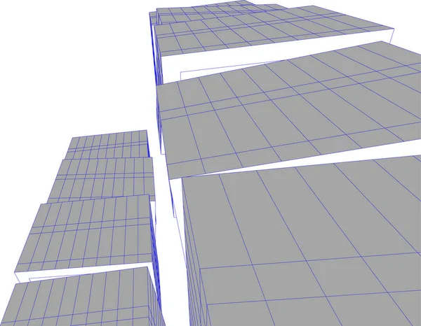 Abstrakcyjne Linie Rysunku Koncepcji Sztuki Architektonicznej Minimalne Kształty Geometryczne — Wektor stockowy