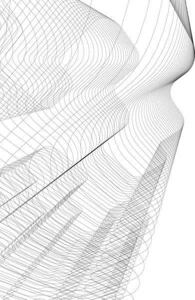 Líneas Abstractas Dibujo Concepto Arte Arquitectónico Formas Geométricas Mínimas — Vector de stock