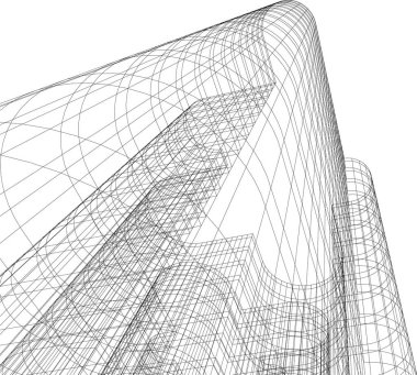 Mimari sanat konseptinde soyut çizgiler, minimum geometrik şekiller.