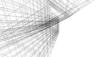 Mimari sanat konseptinde soyut çizgiler, minimum geometrik şekiller. 