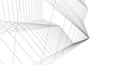 Mimari sanat konseptinde soyut çizgiler, minimum geometrik şekiller.