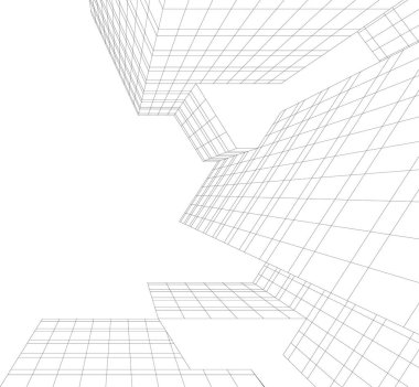 Mimari sanat konseptinde soyut çizgiler, minimum geometrik şekiller. 