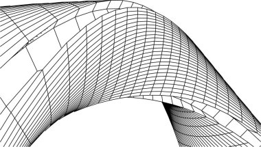 Mimari sanat konseptinde soyut çizgiler, minimum geometrik şekiller. 